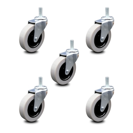 Service Caster 3 Inch Thermoplastic Rubber Wheel 1/2 Inch Threaded Stem Caster SCC, 5PK SCC-TS05S310-TPRS-121315-5